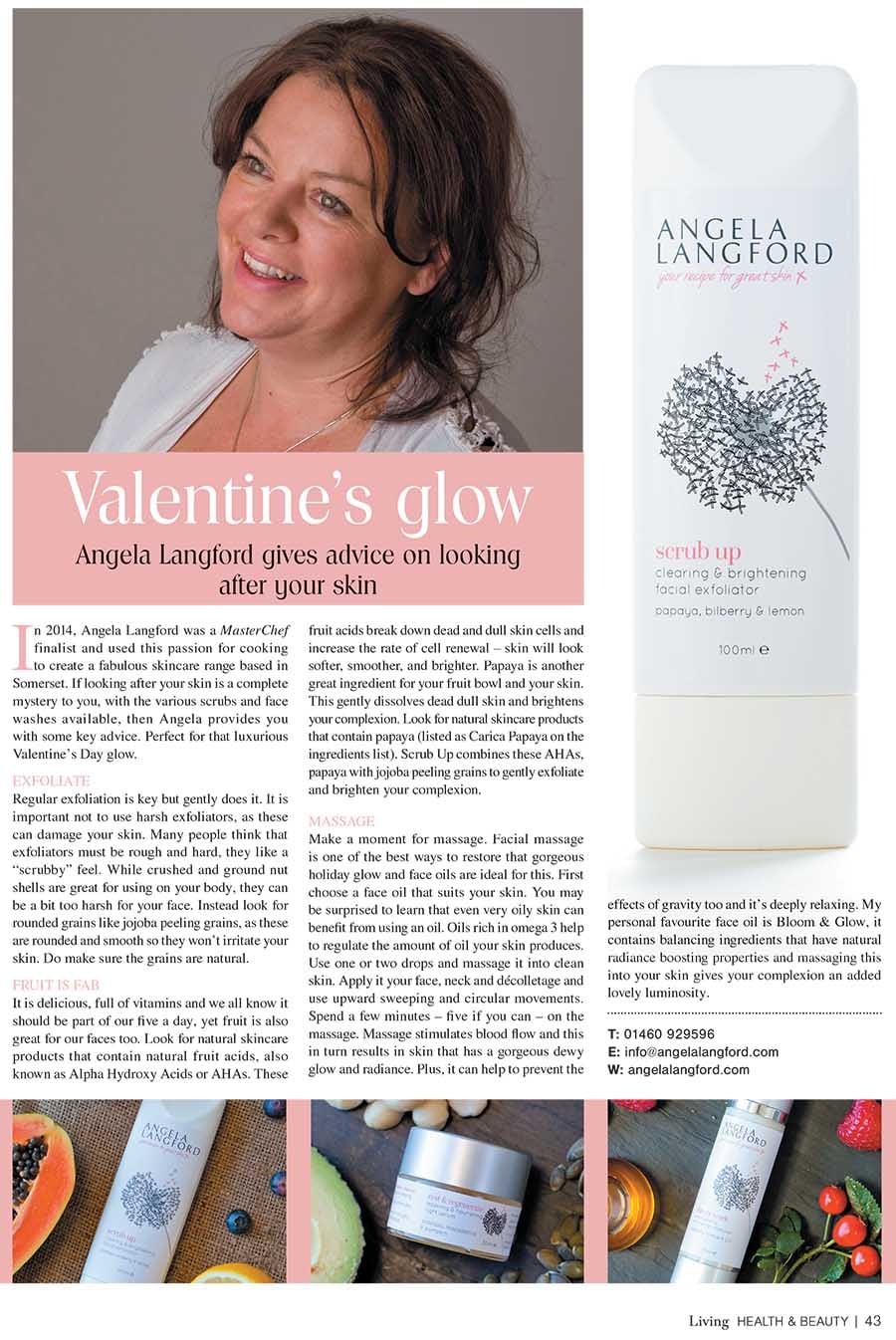 Somerset Gazette talks to Angela Langford Skincare about looking after your skin this February
